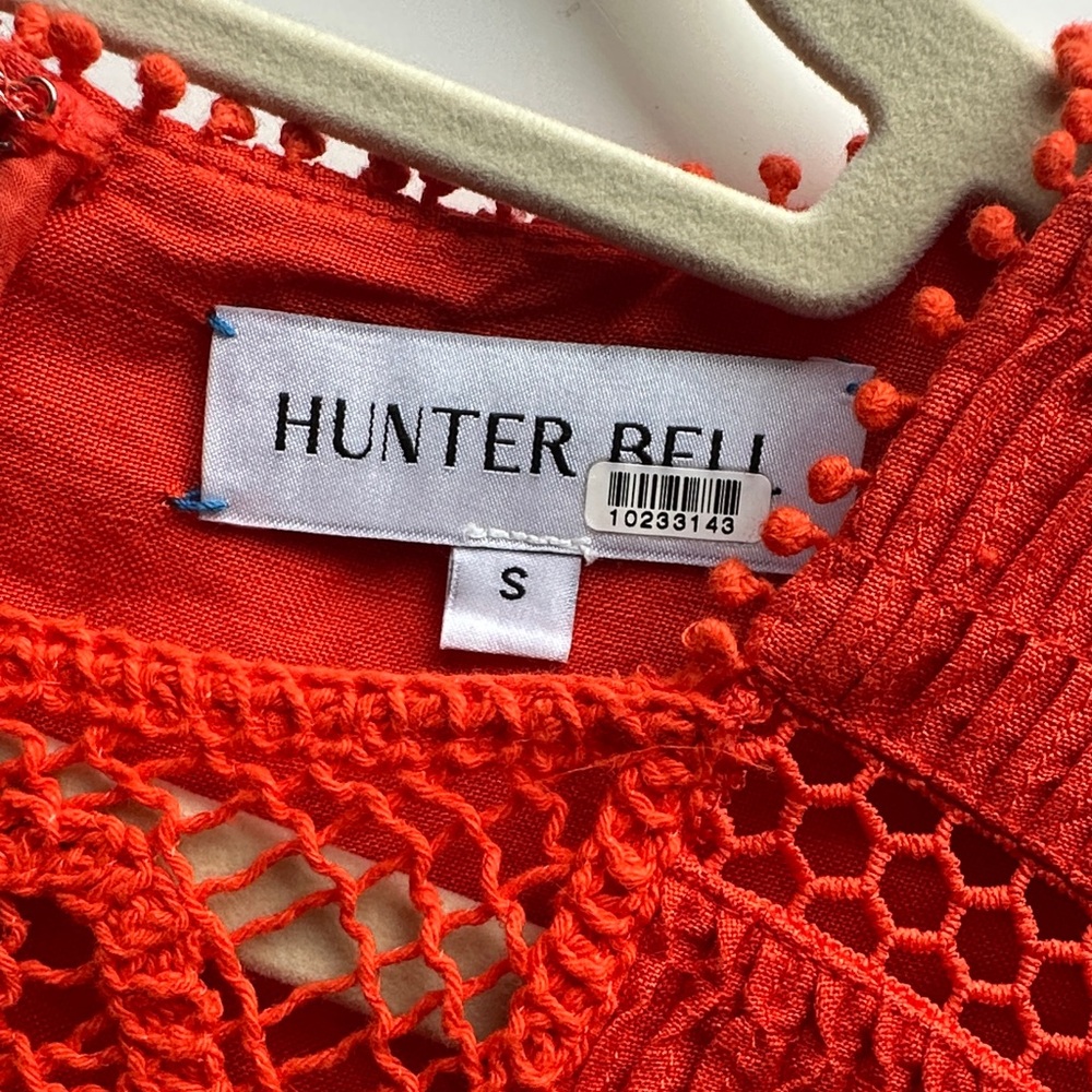 HUNTER BELL Orange Eyelet Lace Peasant Blouse - Picture 6 of 10